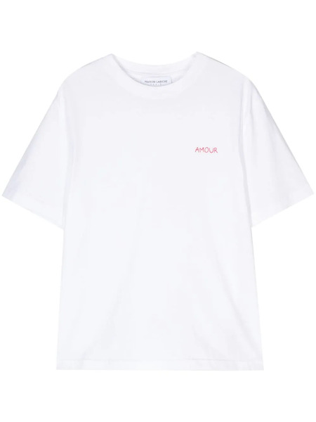  Maison Labiche Camiseta Con Eslogan Bordado - Blanco 