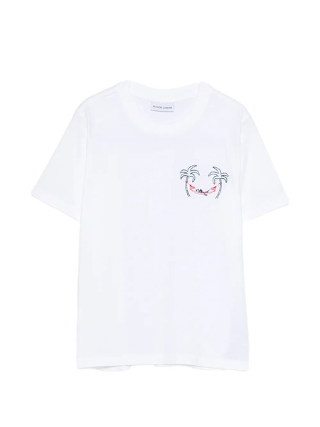  Maison Labiche Camiseta Con Palmera Bordada - Blanco 