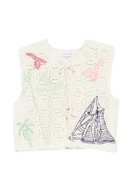  Maison Labiche Chaleco Piver Bordado - Neutro 
