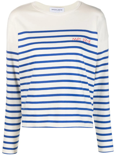  Maison Labiche Jersey Con Estampado De Rayas - Blanco 