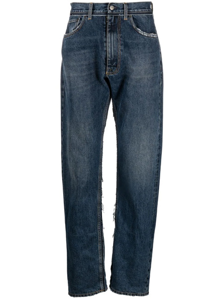  Maison Margiela Vaqueros Ajustados Con Detalle De Canesú De Maison Margiela X Pendleton - Azul 