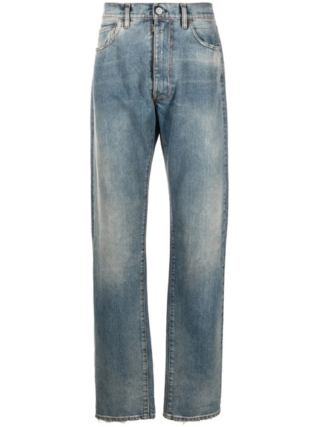  Maison Margiela Vaqueros Rectos Con Efecto Envejecido - Azul 