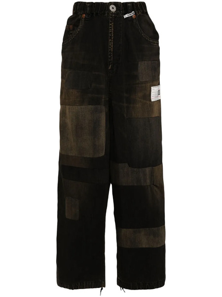  Maison Mihara Yasuhiro Vaqueros Con Diseño Patchwork - Negro 