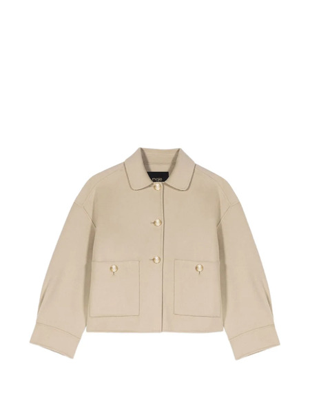  Maje Chaqueta Con Botones Y Espalda Plisada - Neutro 