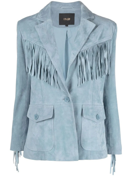  Maje Chaqueta Con Flecos - Azul 