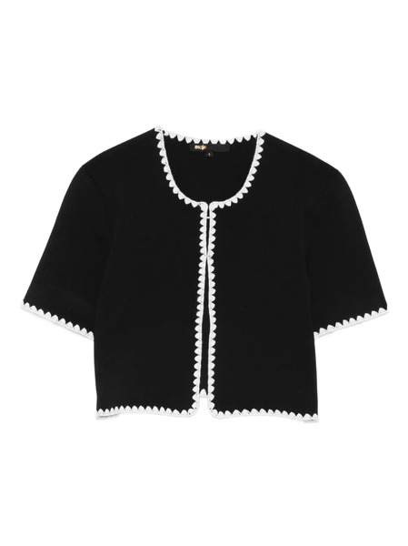  Maje Chaqueta Con Ribete Festoneado - Negro 
