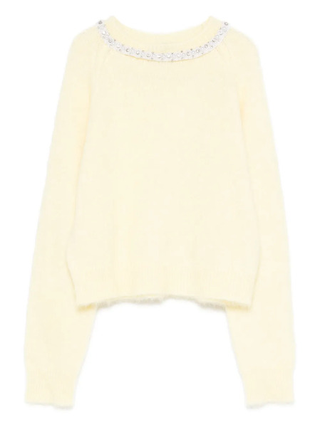  Maje Jersey Con Cuello Redondo - Amarillo 