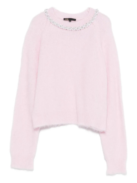  Maje Jersey Con Cuello Redondo - Rosa 