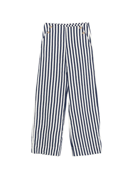  Maje Pantalones Palais A Rayas - Azul 