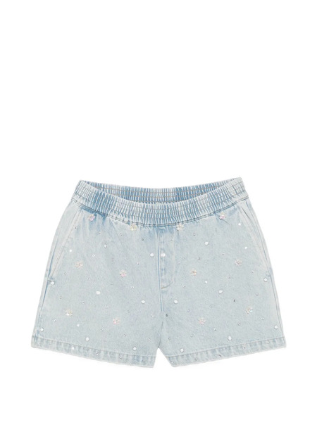  Maje Shorts Con Apliques De Strass - Azul 