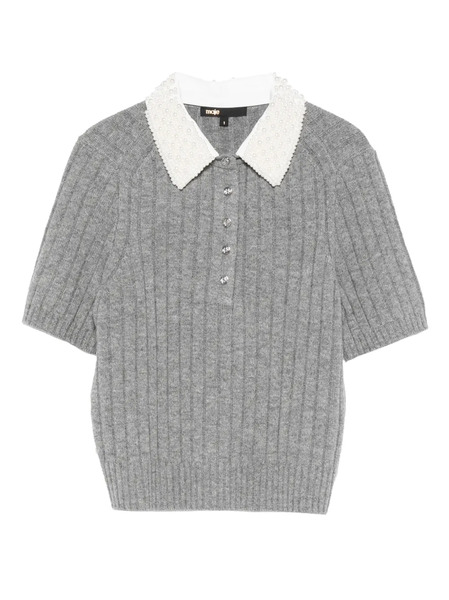  Maje Sudadera Con Cuello Removible - Gris 