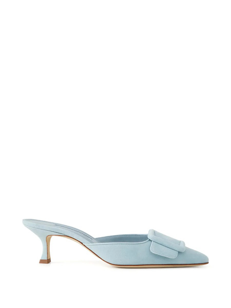  Manolo Blahnik Mules Maysale Con Hebilla - Azul 