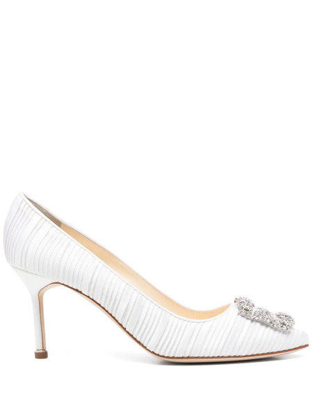  Manolo Blahnik Zapatos Hangisi Con Tacón De 70 Mm - Blanco 