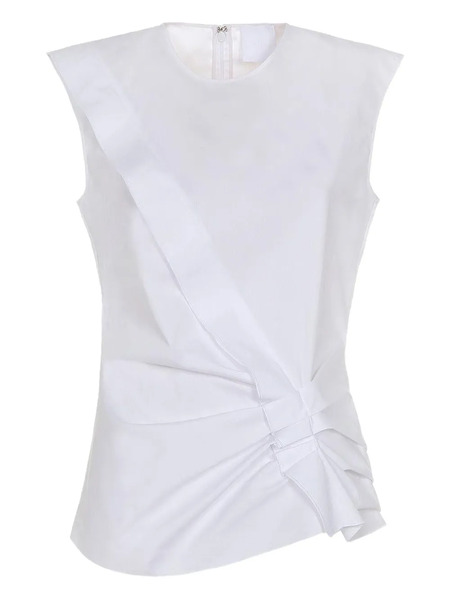  Mantu Gathered Ruffled Top - Blanco 