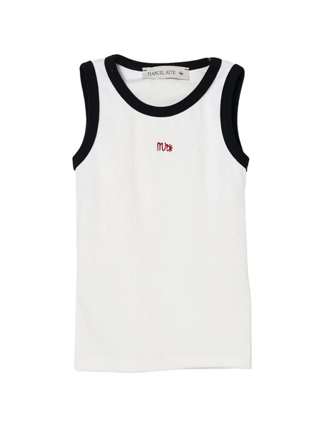  Manuel Ritz Kids Top Con Ribete En Contraste - Blanco 