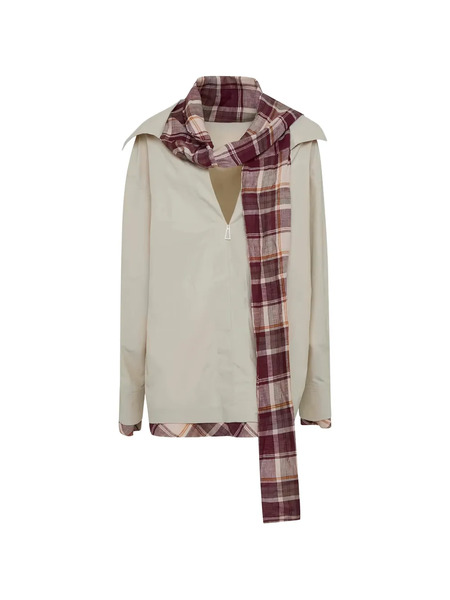  Marbell Camisa Hailey Con Panel A Cuadros - Neutro 