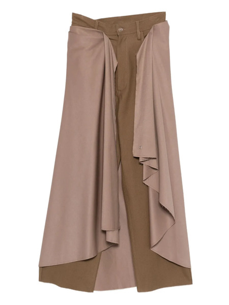  Marbell Pantalones Erin Con Panel Drapeado - Marrón 