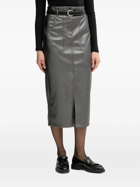  Marc Aurel Falda Midi Con Bolsillo - Gris 