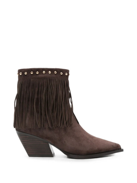  Marc Ellis Fringe-trim Studded Ankle Boots - Marrón 