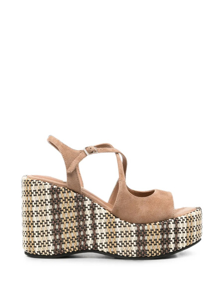  Marc Ellis Woven-platform Suede Sandals - Marrón 