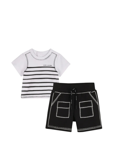  Marc Jacobs Kids Set De Bermudas A Rayas - Negro 