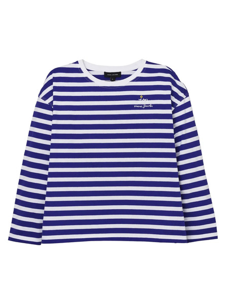  Marc Jacobs Top A Rayas Con Parche Floral - Azul 