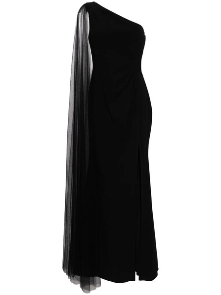  Marchesa Notte Vestido De Fiesta Con Capa - Negro 