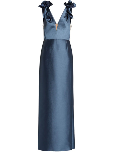  Marchesa Notte Vestido De Satén - Azul 