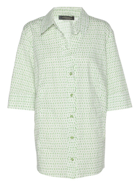  Marina Rinaldi Camisa Con Estampado Moteado - Blanco 