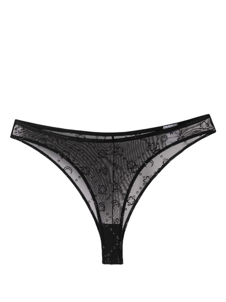  Marine Serre Bragas Monagram Con Detalle De Purpurina - Negro 