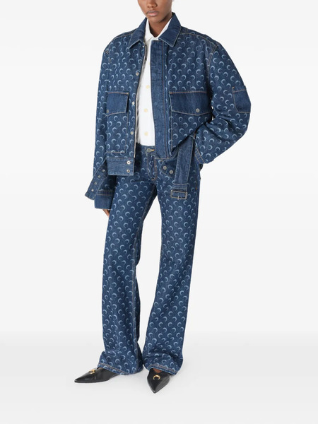  Marine Serre Vaqueros Con Estampado De Luna Creciente - Azul 