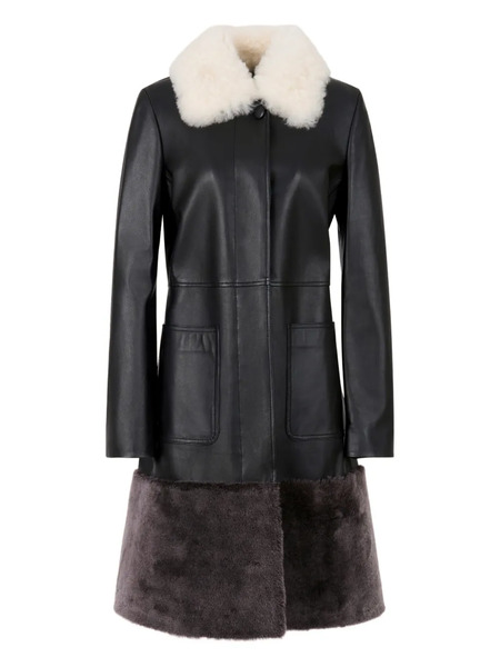  Marni Abrigo Con Dobladillo De Pelo - Negro 