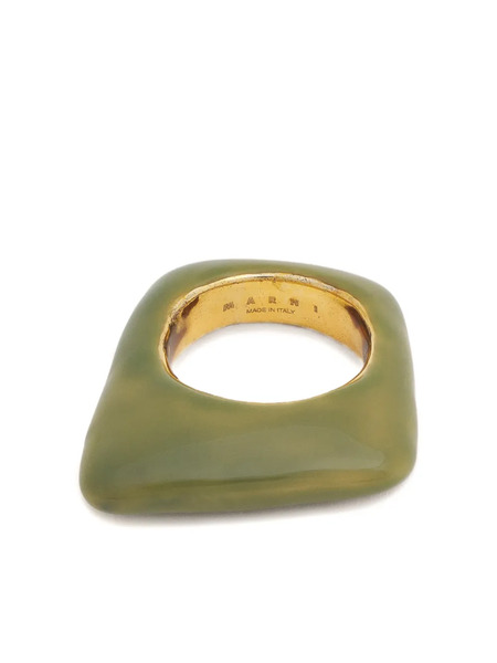  Marni Anillo Trapezoidal Esmaltado - Verde 