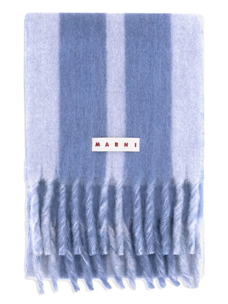 Marni Bufanda A Rayas Con Flecos - Azul 