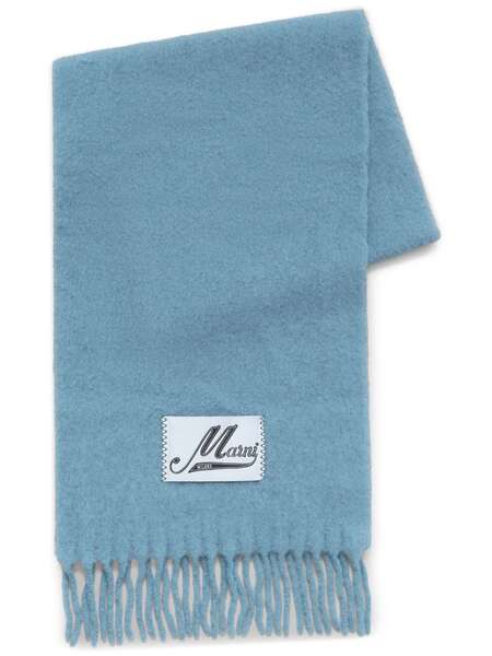  Marni Bufanda Con Parche Del Logo - Azul 