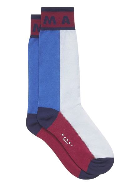  Marni Calcetines Con Logo Bordado - Azul 