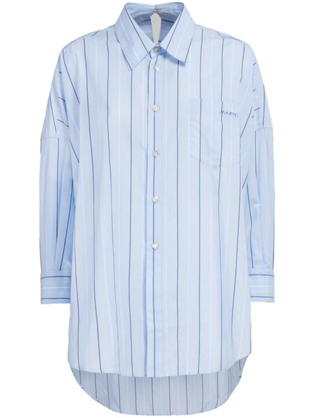  Marni Camisa Larga A Rayas - Azul 