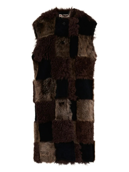  Marni Chaleco Con Diseño Patchwork - Marrón 