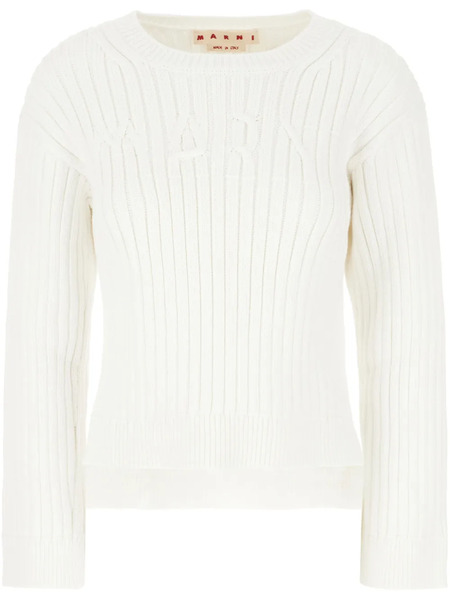  Marni Jersey De Mezcla De Algodón - Blanco 