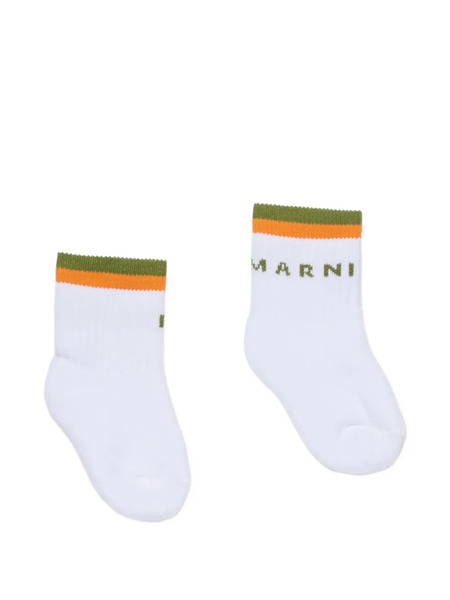  Marni Kids Calcetines Con Logo - Blanco 