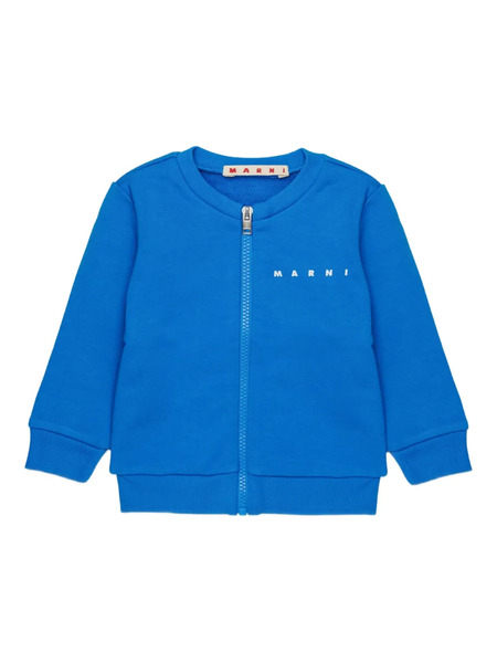  Marni Kids Jersey Con Logo Estampado - Azul 