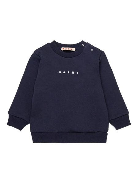  Marni Kids Sudadera Con Logo Estampado - Azul 