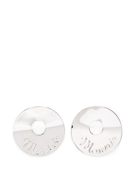  Marni Pendientes Redondos Con Logo - Plateado 