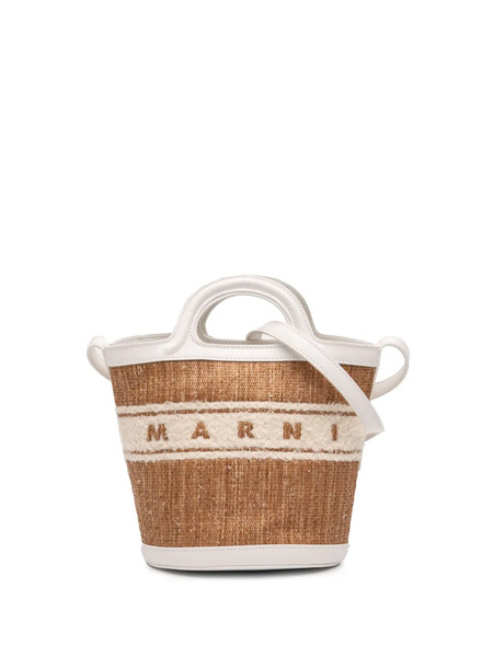  Marni Pre-owned Bolso Satchel Tropicalia Pequeño De Rafia, Algodón Y Piel De Becerro Con Bordado 2010-2026 - Marrón 