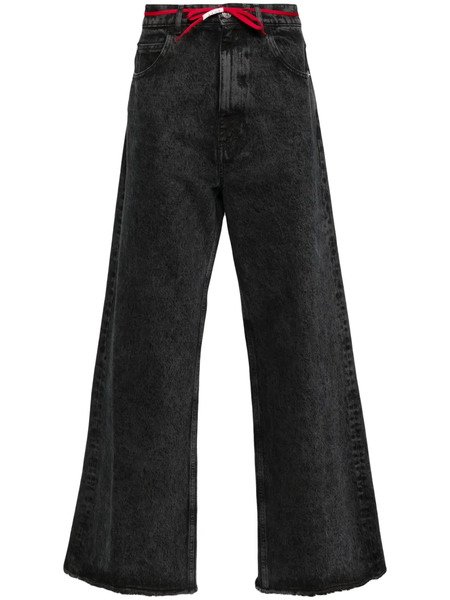  Marni Vaqueros Anchos Con Efecto Jaspeado - Negro 