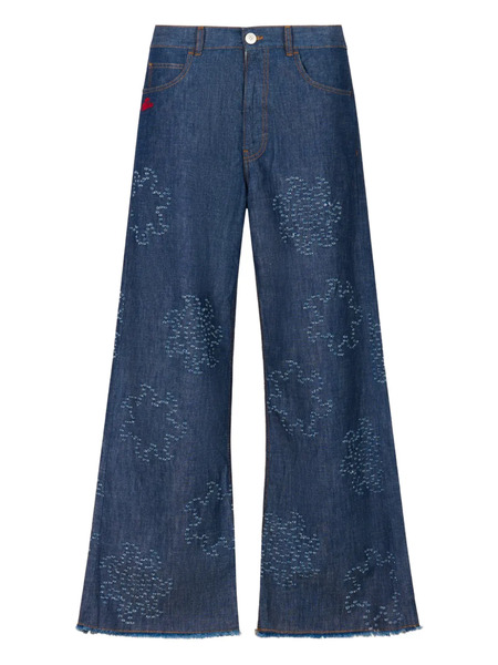  Marni Vaqueros Deshilachados Con Cinco Bolsillos - Azul 