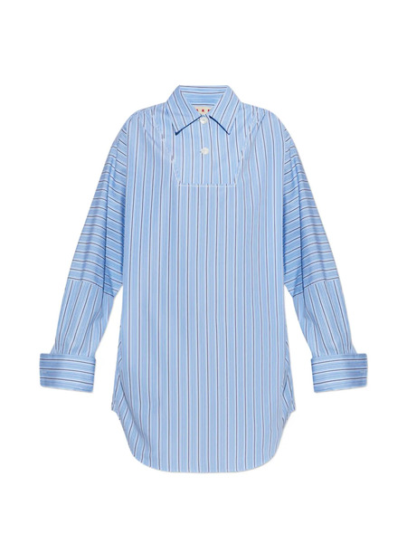  Marni Vestido Corto Oversize A Rayas - Azul 