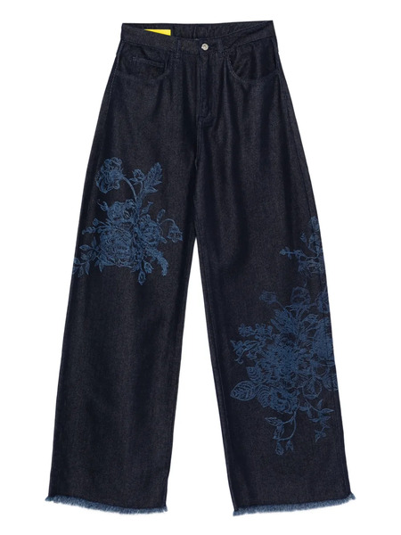  Marques'almeida Vaqueros Con Motivo Floral - Azul 
