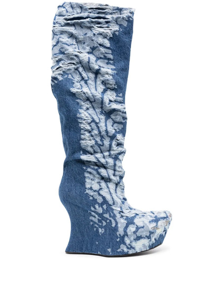  Masha Popova Botas Con Cuña Alta - Azul 