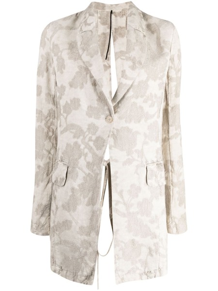  Masnada Blazer Con Bordado Floral - Neutro 